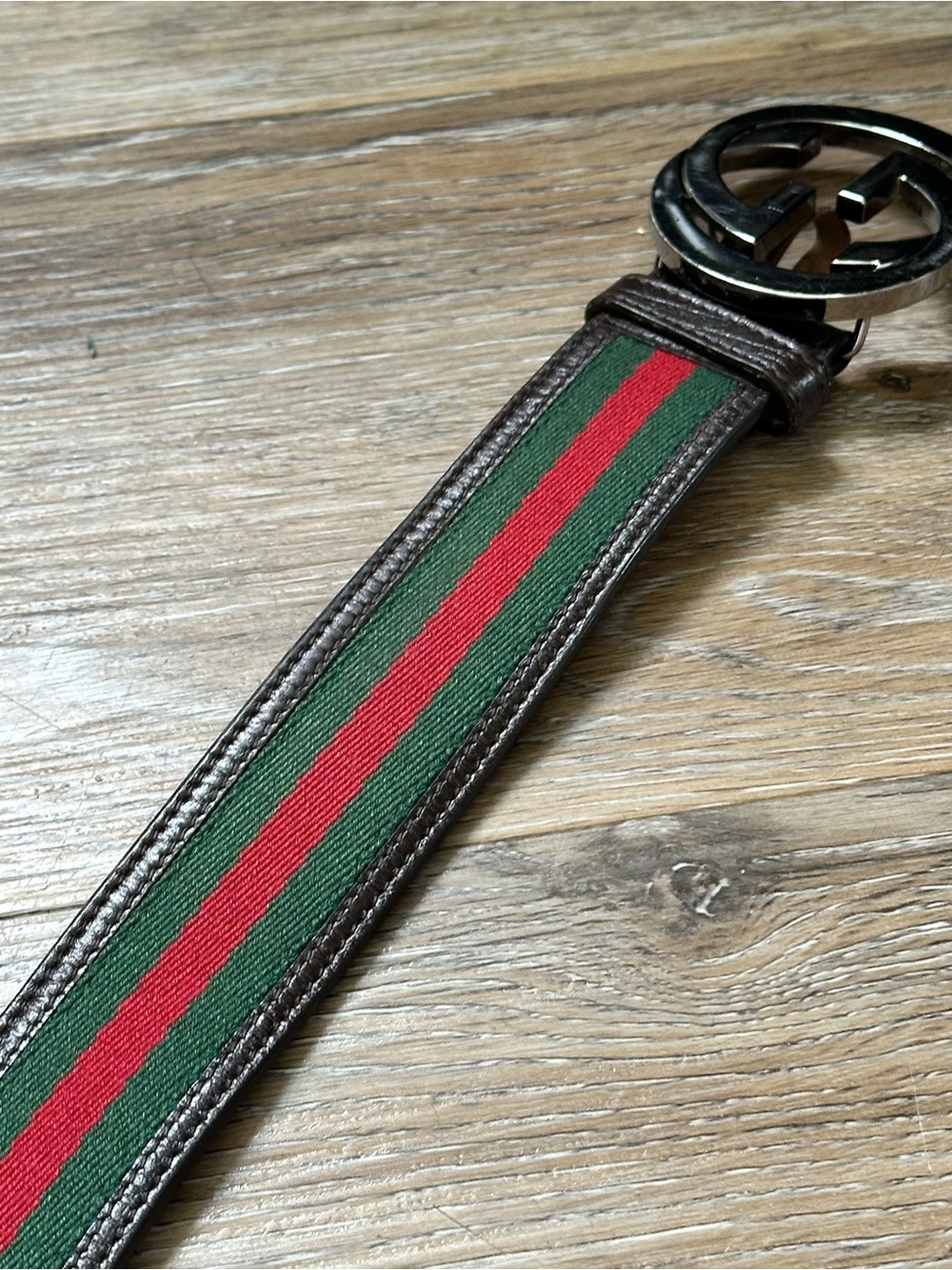 ✨ Gucci Interlocking G Web Belt – Size 75/30 - Picture 3 of 8